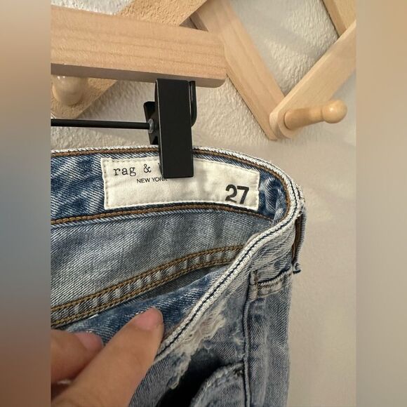 Rag and Bone Olson Dre Low-Rise Denim Shorts Light Wash Blue Size 27 - Picture 6 of 9